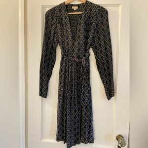 Layla silk dress with attached sash belt